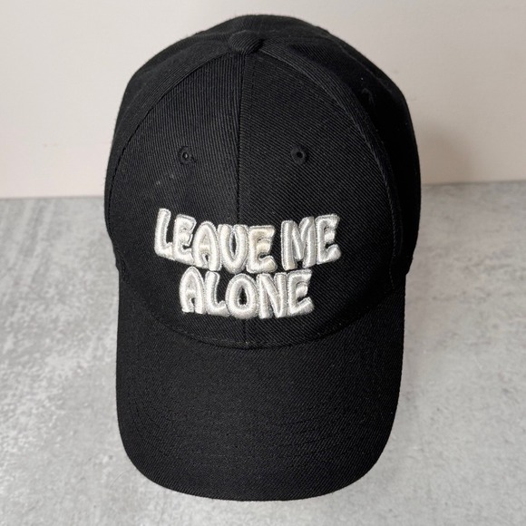 Leave Me Alone Baseball Cap Hat Embroidered Slogan Funny Novelty Black - Picture 5 of 8